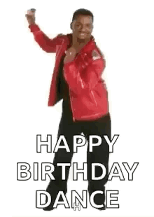 Man in Red Jacket Dancing Happy Birthday