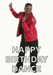 Man in Red Jacket Dancing Happy Birthday Dance