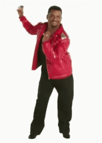 Man in Red Jacket Dancing Happy