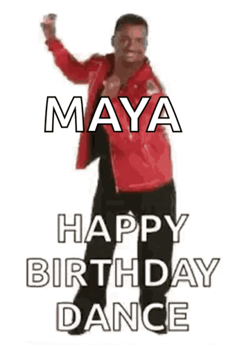 Man in Red Jacket Dancing Maya Happy Birthday