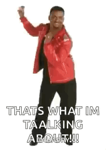Man in Red Jacket Dancing Saying Happy Dancing