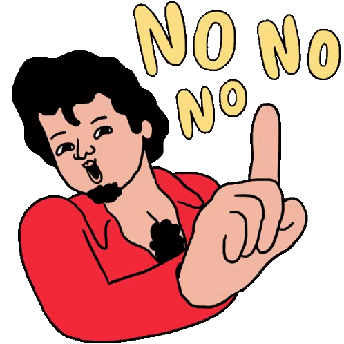 Man in Red Jacket Giving Thumbs Up No No No