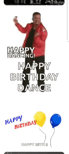 Man in Red Jacket Happy Birthday Dance
