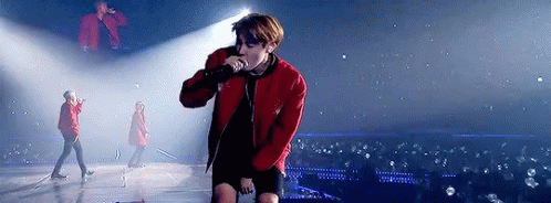 Man in Red Jacket Holding Microphone