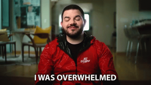 Man In Red Jacket Saying I Was Overwhelmed GIF