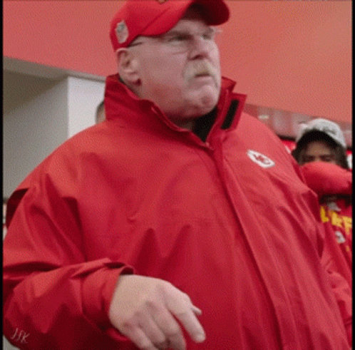 Man In Red Jacket With HK Logo GIF