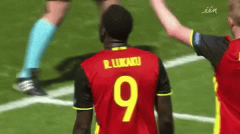 Man In Red Jersey Number 9 GIF