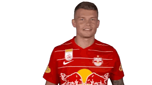 Man in Red Jersey with Bull