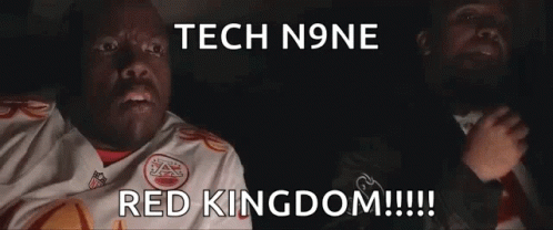 Man in Red Kingdom Jersey Saying Tech N9ne