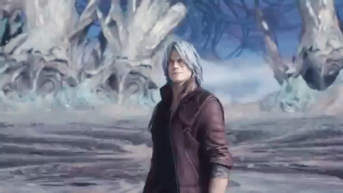 Man in Red Leather Jacket in Devil May Cry 5