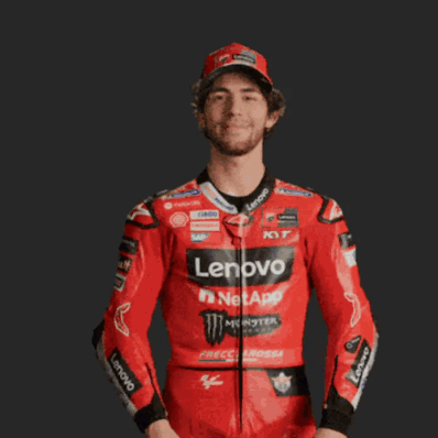 Man in Red Lenovo Jacket and Hat