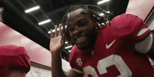 Man In Red Nike Jersey Number 23 GIF