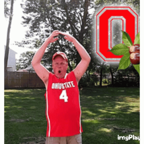 Man in Red Ohio State Jersey Number 4