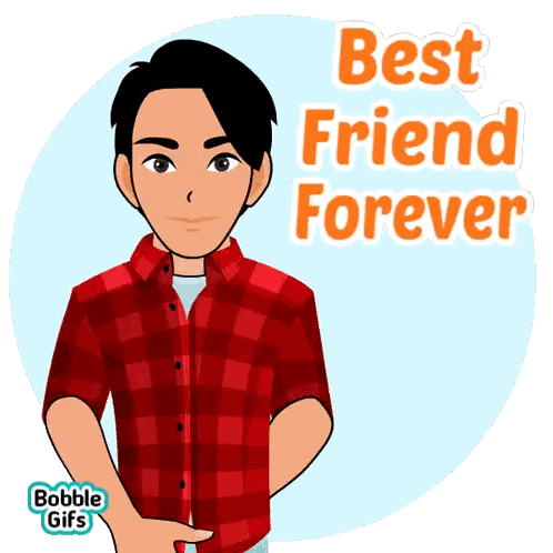 Man in Red Plaid Shirt Best Friend Forever