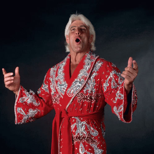 Man in Red Robe with Silver Sequins