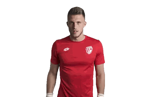 Man In Red S Shirt Raising Arms