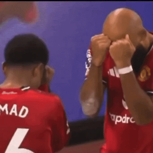 Man In Red Shirt 16 High Fives Another Man GIF