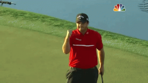Man In Red Shirt And Callaway Hat GIF