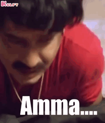 Man In Red Shirt And Headphones With Amma GIF