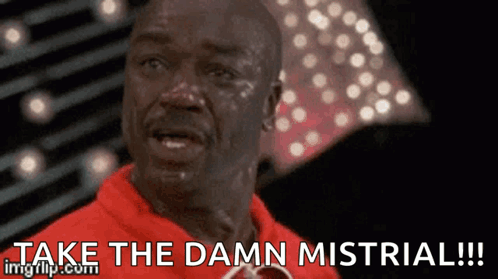 Man in Red Shirt Crying Says Take the Damn Mistrial