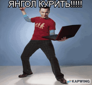 Man in Red Shirt Holding Laptop With Kapwing in Corner