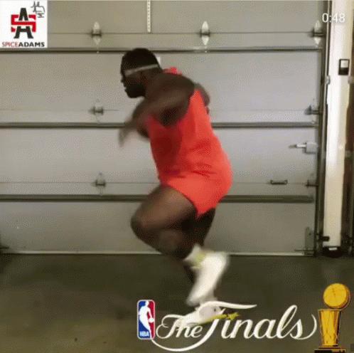 Man in Red Shirt Jumping Garage Door The Finals
