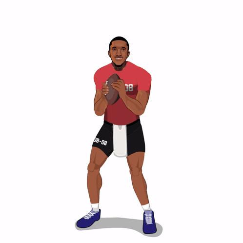 Man In Red Shirt Number 08 GIF
