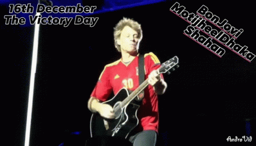 Man in Red Shirt Playing Guitar