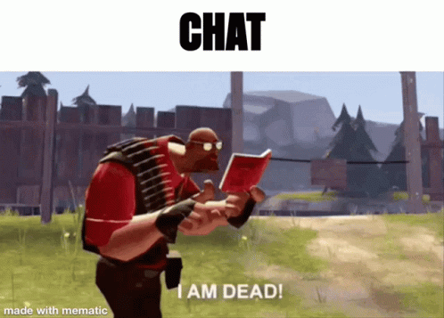 Man in Red Shirt Reading Chat I Am Dead