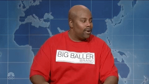 Man in Red Shirt Saying Big Baller Brand