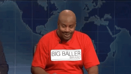 Man in Red Shirt Saying Big Baller Brand Never Lost