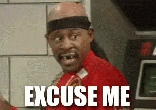 Man In Red Shirt Saying Excuse Me GIF