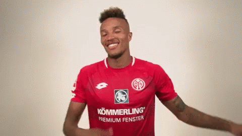 Man in Red Shirt Saying Kommerling Premium Fenster