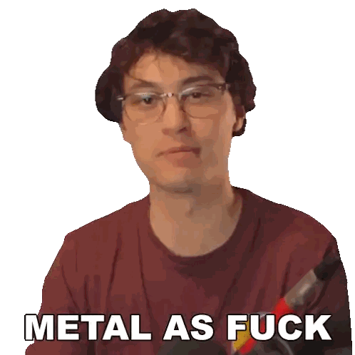 Man in Red Shirt Saying Metal As Fuck