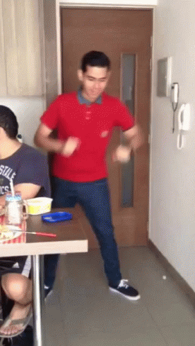 Man in Red Shirt Saying Style