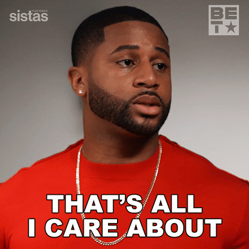 Man In Red Shirt Saying That's All I Care About GIF