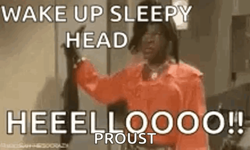 Man in Red Shirt Saying Wake Up