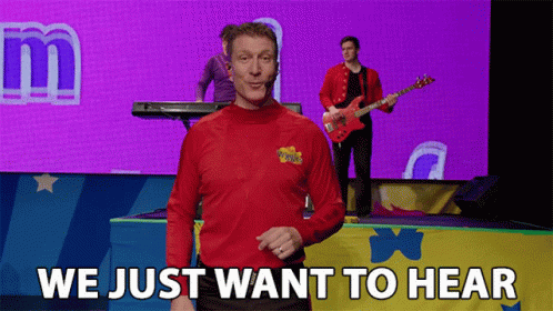 Man In Red Shirt Saying We Just Want To Hear GIF