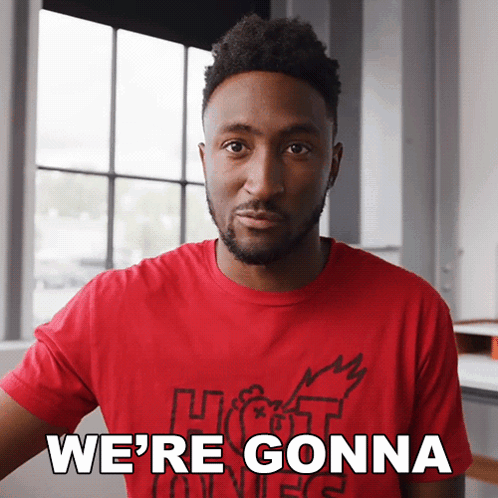 Man In Red Shirt Saying Were Gonna GIF