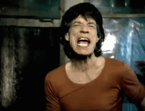 Man In Red Shirt Screaming Mouth Open GIF