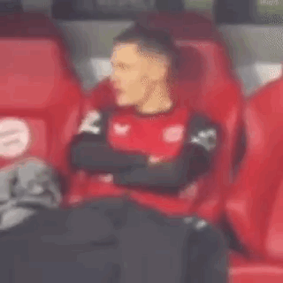 Man in Red Shirt Sitting in Stadium