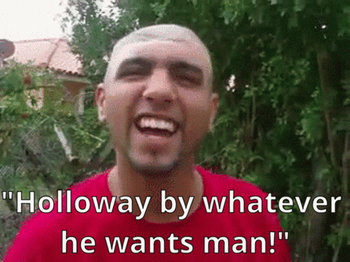 Man In Red Shirt Smiling Says Holloway By Whatever He Wants Man! GIF
