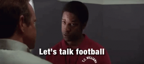 Man In Red Shirt Talking Let's Talk Football GIF