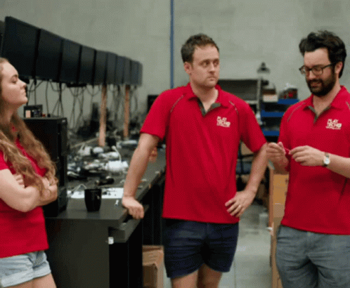 Man in Red Shirt with Delta