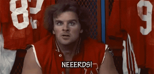 Man in Red Shirt with Neeerds