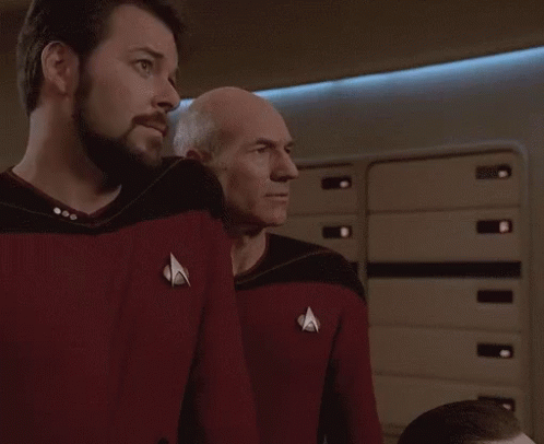 Man In Red Shirt With Star Trek Logo GIF
