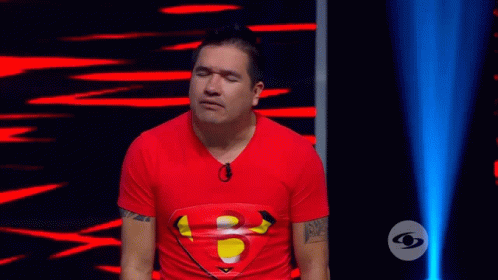 Man in Red Shirt with Superman Logo