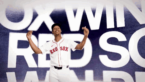Man in Red Sox Jersey Dancing