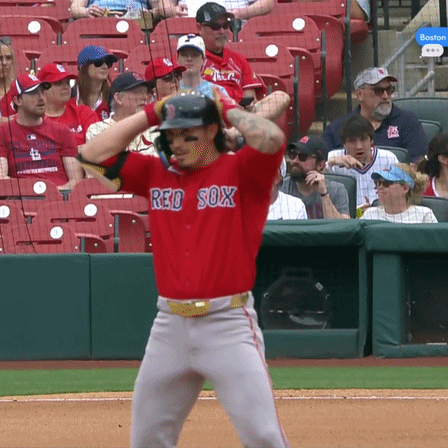 Man in Red Sox Jersey on Field
