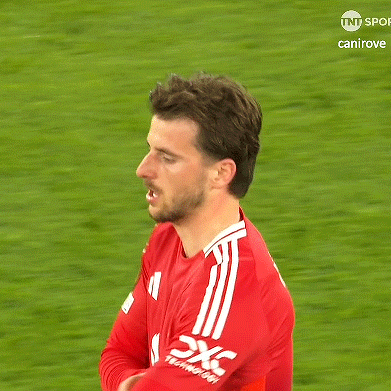 Man in Red Striped Shirt on Soccer Field TNT Sport